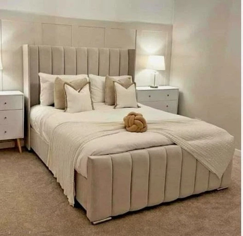 Winged panel bed frame with - winged,