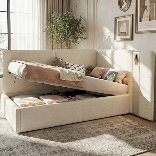 3ft single ottoman - single, boucle
