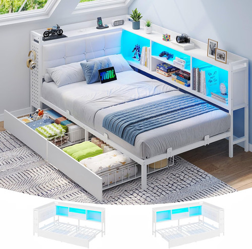 Single bed frame with - bed,