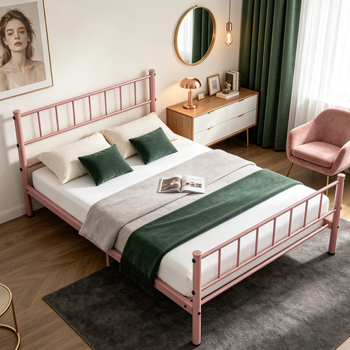 Single metal bed - bed, with