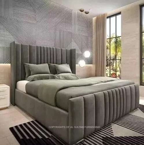 Ottoman bed winged panel plush - ottoman,