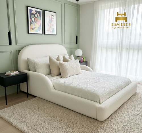 Luxury kids bed frame boucle - bed,