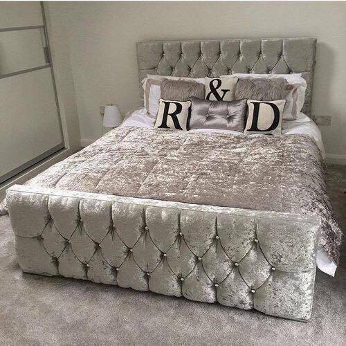 Chesterfield sleigh bed frame - bed,