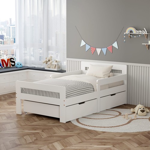 Wooden single bed toddler kids - toddler,