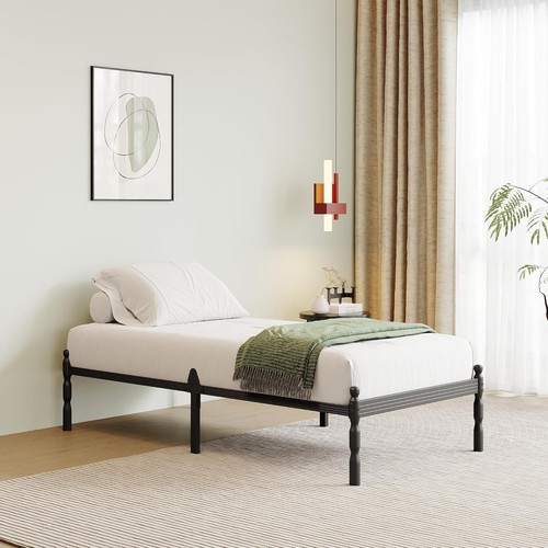 Metal single bed frame - bed,