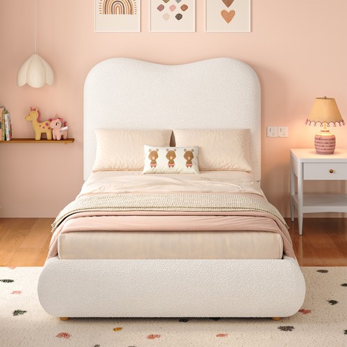Bed 3ft single ottoman beige - bed,