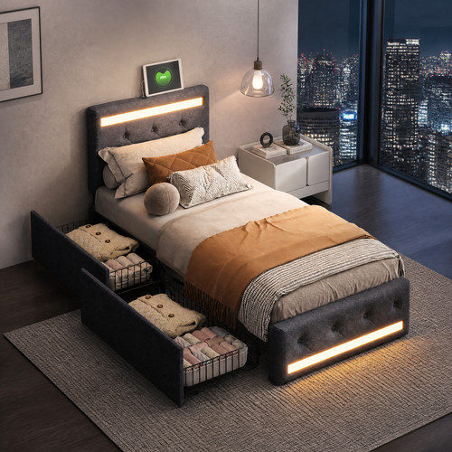 Upholstered 3ft single led - upholstered,