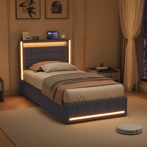 Storage upholstered bed frame - upholstered,