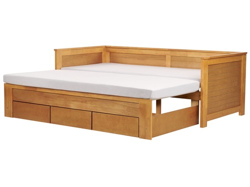 Bed with storage drawers - with, wood