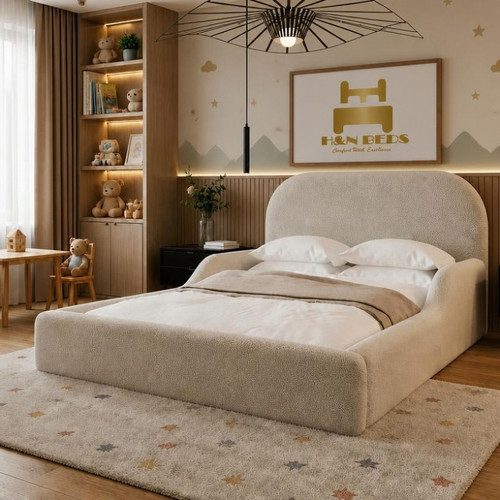 Luxury kids bed frame - frame, boucle
