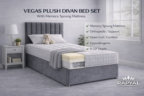 Single divan bed set - set, 3ft