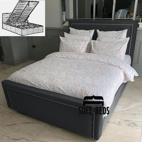 Plush velvet studded bed - plush,