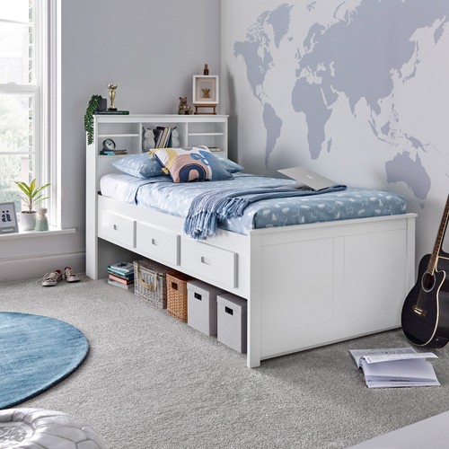 Veera white wooden drawer - wooden, 3