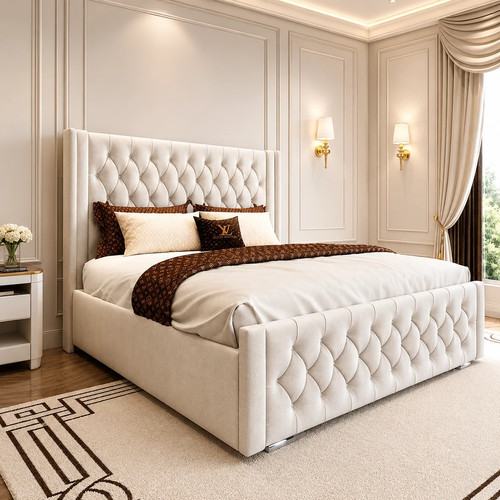 Winged panel plush velvet - plush, bed