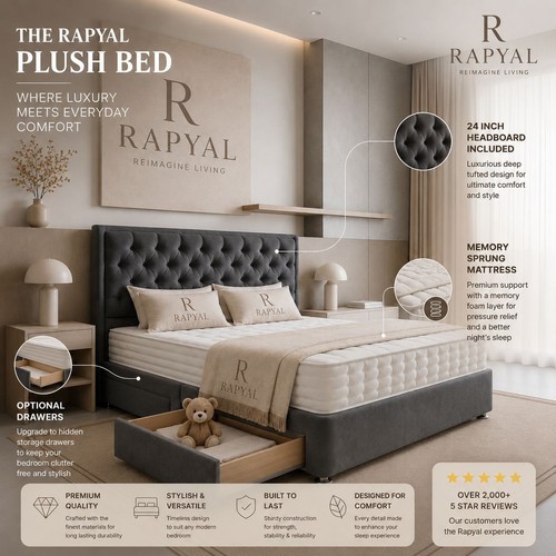 Luxury divan bed set - bed, with