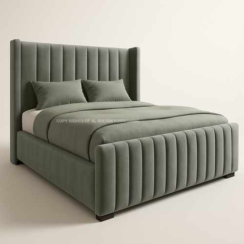 Ottoman bed winged panel plush - bed,