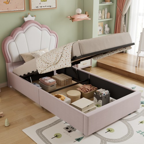 Ottoman bed 3ft - bed, pink