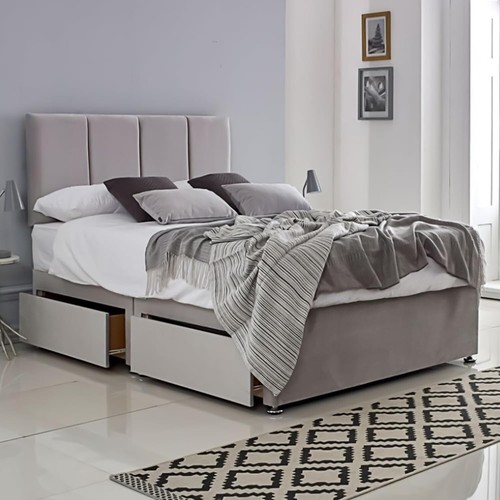Luxury divan plush velvet bed - luxury,