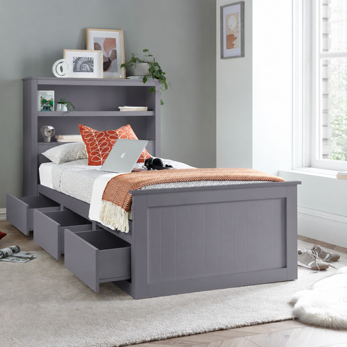 Enzo grey wooden 3ft - enzo, single