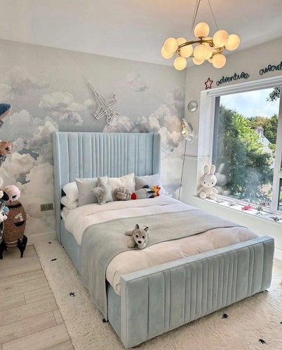 New ottoman bed winged - bed, plush